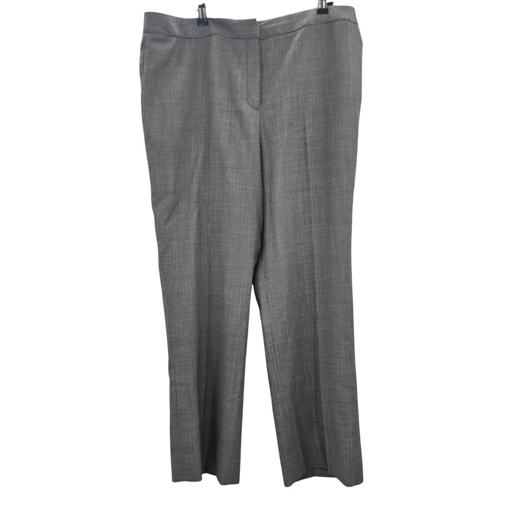 Lafayette 148 Pants Womens Gray Check Straight Leg 14